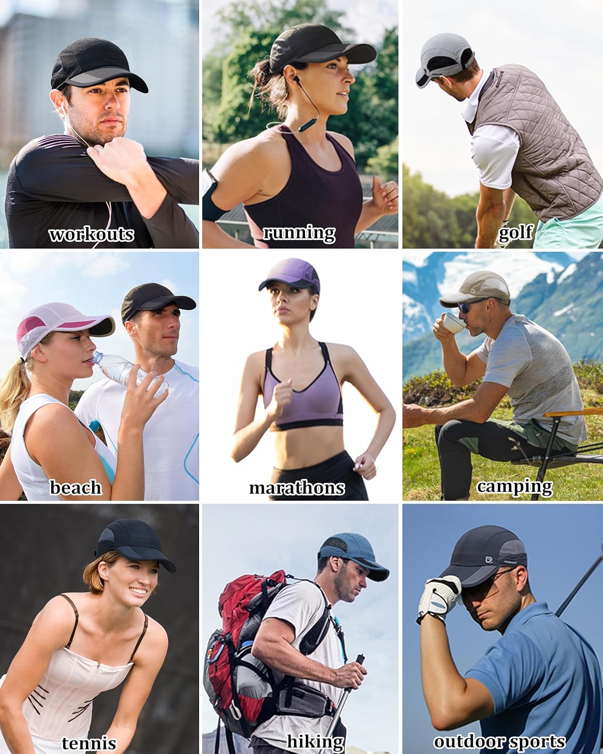 Quick Dry Running Hat - Cooling Breathable Mesh Design for Comfort | Adjustable Fit