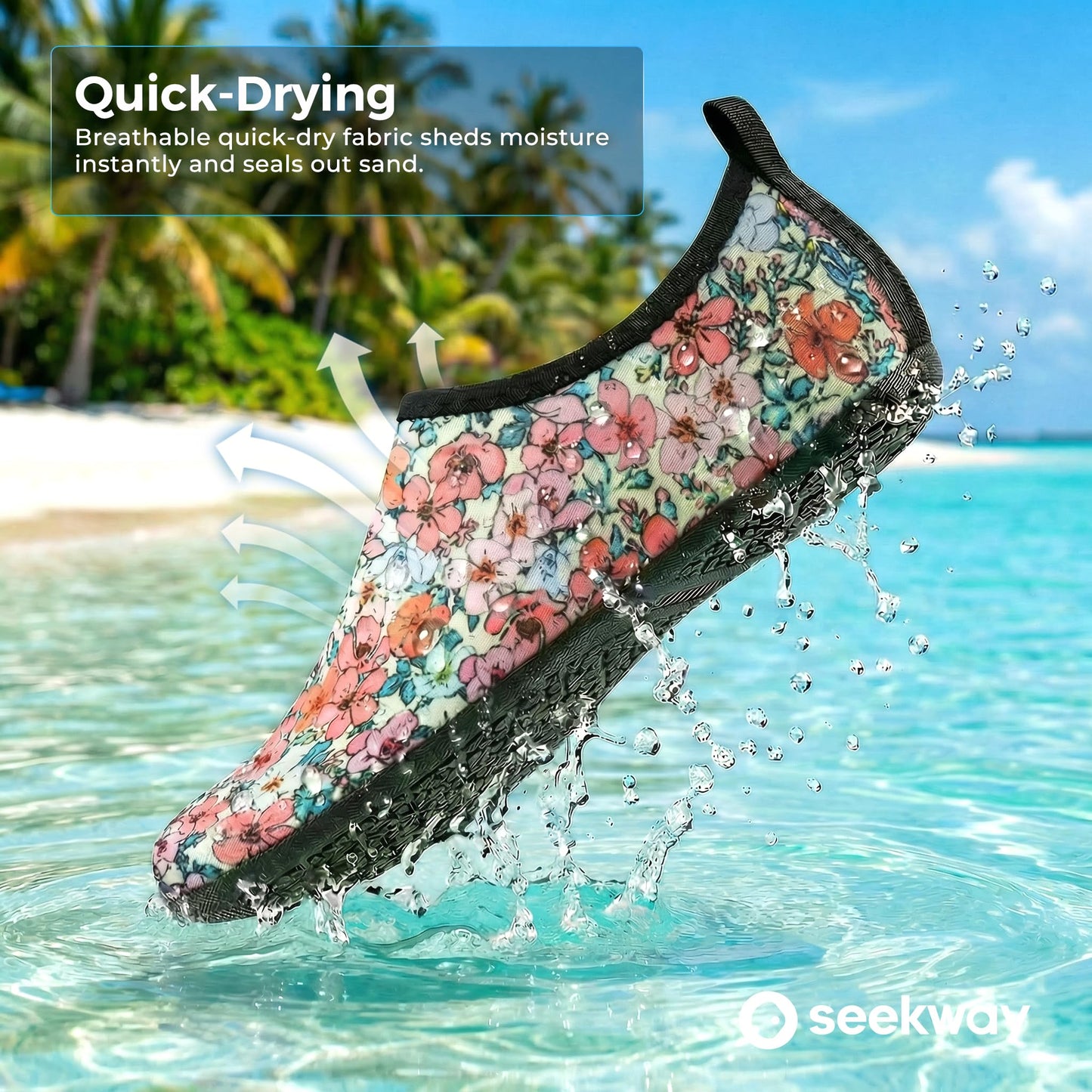 SEEKWAY Water Shoes Women Men Adult Quick-Dry Aqua Socks Barefoot Non Slip for Beach Swim River Pool Lake surf Black SK002(U)