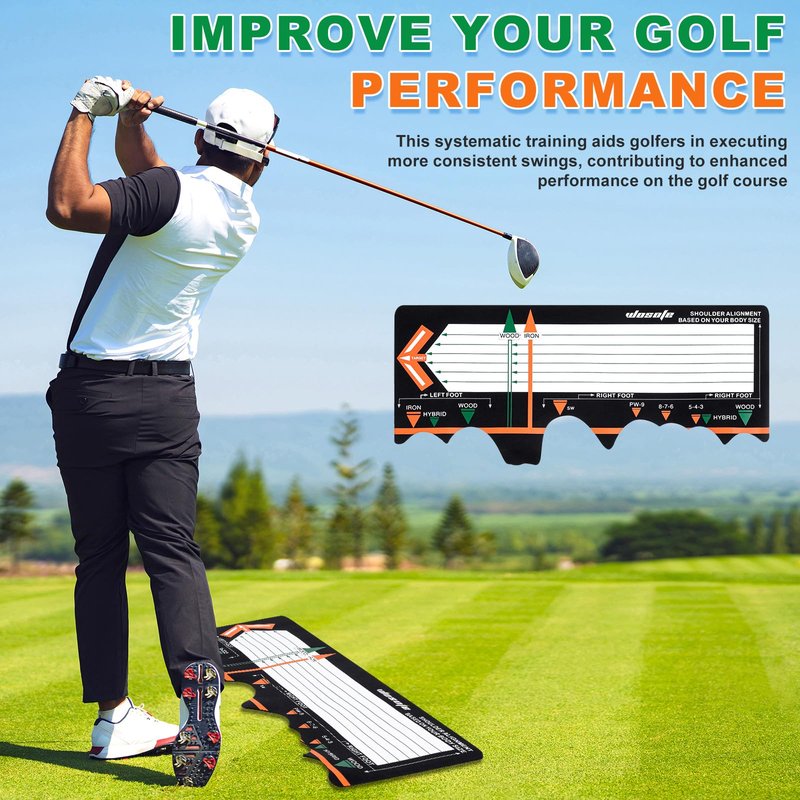 WinnerWhy Golf Training Mat Practice Swing Mat Practice Equipment for Beginner Posture Assistance Entry Level Golf Stance Corrector Indoor Outdoor