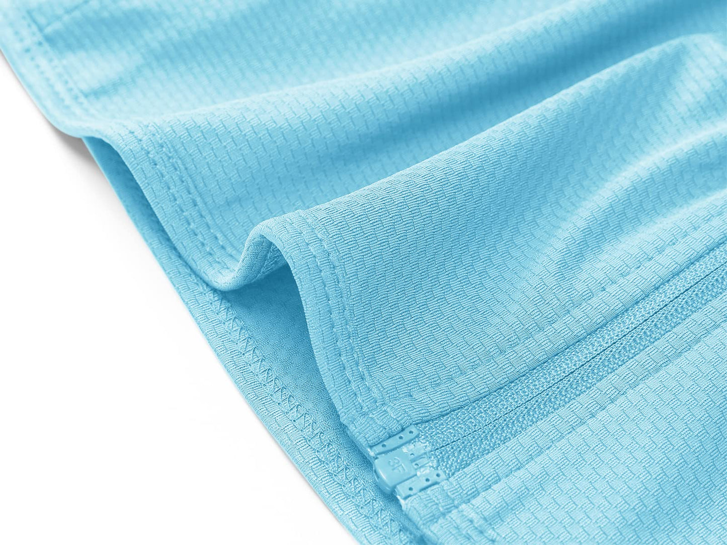 MAGCOMSEN Zip Up Lightweight Jacket for Women Sun Protection Athletic Shirts Long Sleeve Workout Jacket Light Blue M