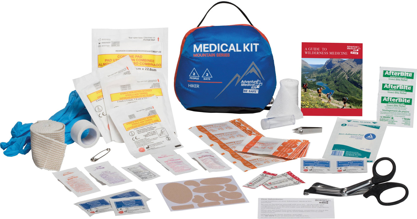 Adventure Medical Kits AMK Mountain Series Hiker Medical Kit, Blue/Orange, One Size, 0100-1001