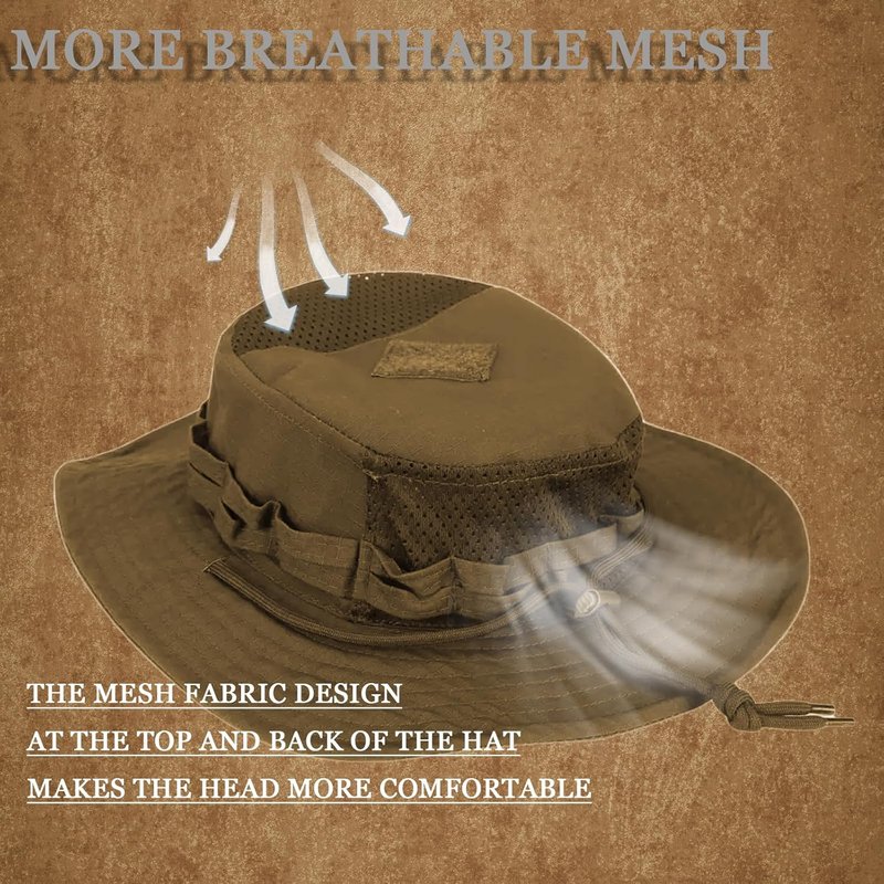 Breathable Sun Hat - Unisex Bucket Boonie Cap for Fishing, Safari, Hiking & Camping | Lightweight & UV Protection