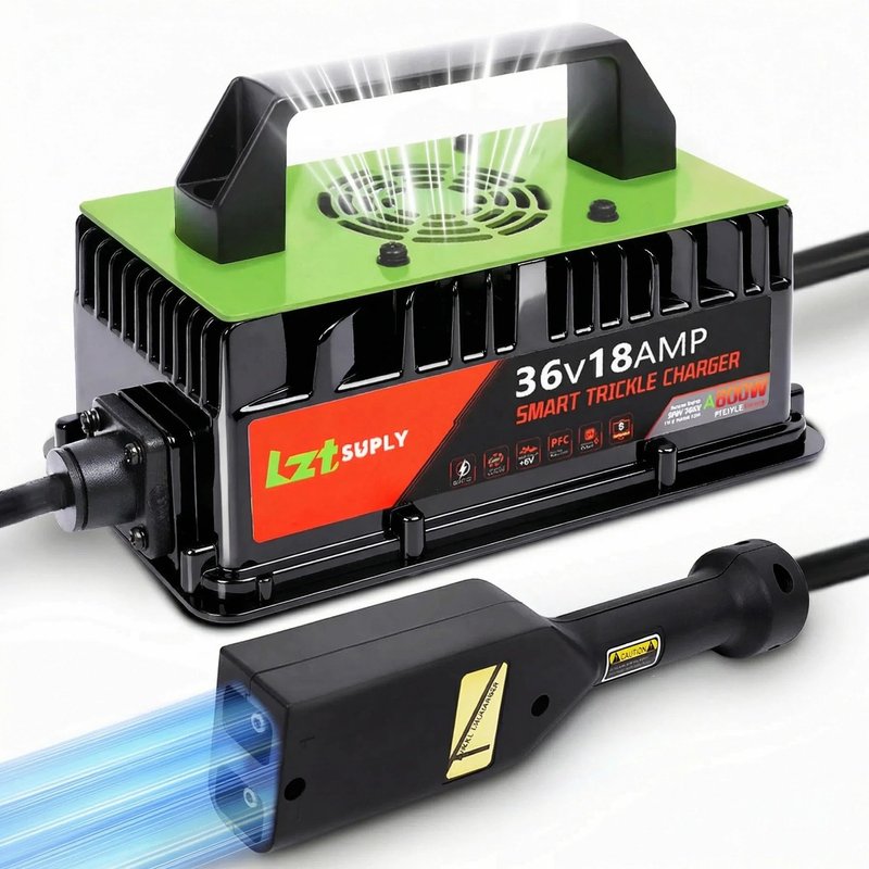 Lztsuply 36 Volt Golf Cart Battery Charger for EZGO TXT with D-Style Plug - 36V 18AMP Lead Acid Battery Charger with Cover Plate IP67 Waterproof Smart Trickle Chargers