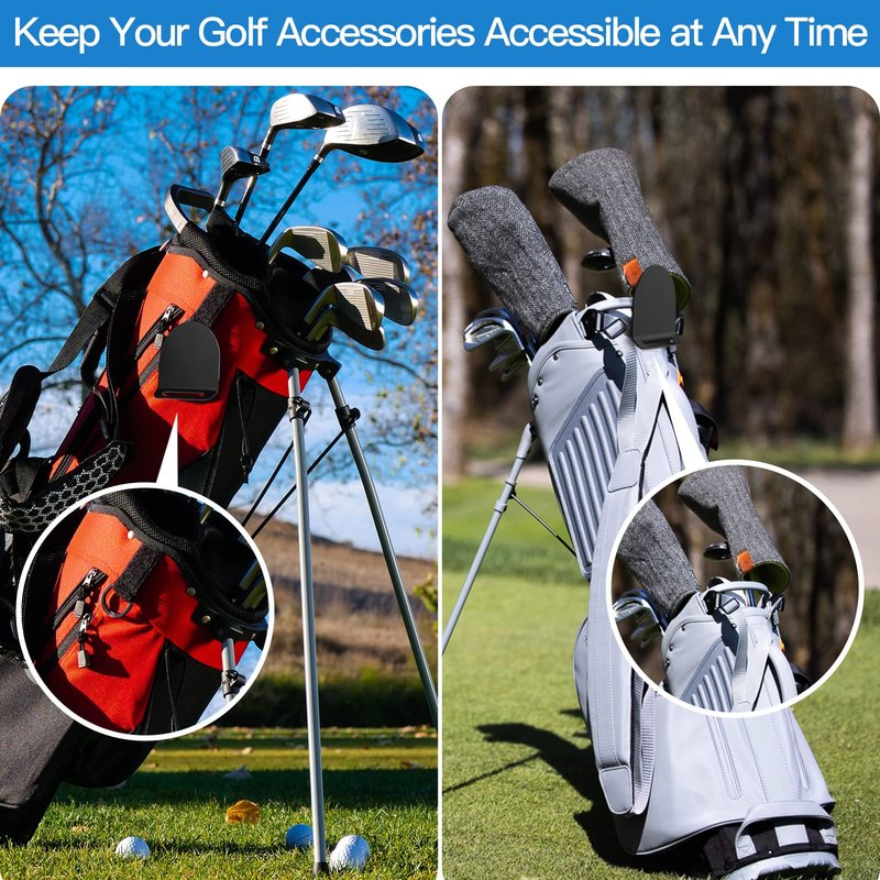 Xxerciz Golf Bag Metal Landing Pad for Magnetic Golf Accessories and Gears Like Magnetic Rangefinder, Magnetic Golf Towels Strap Clip Golf Bag Accessories with Two Hook and Loop Straps