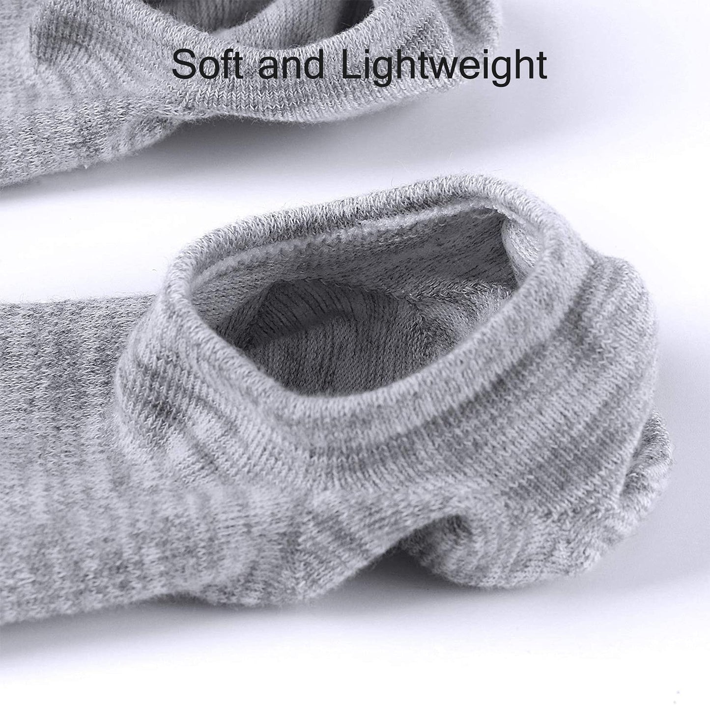 BERING No Show Socks Womens Non Slip for Flats Slip On Sneakers Footies Low Cut Ankle Short, Black/White/Grey, Size 6-9, 6 Pairs