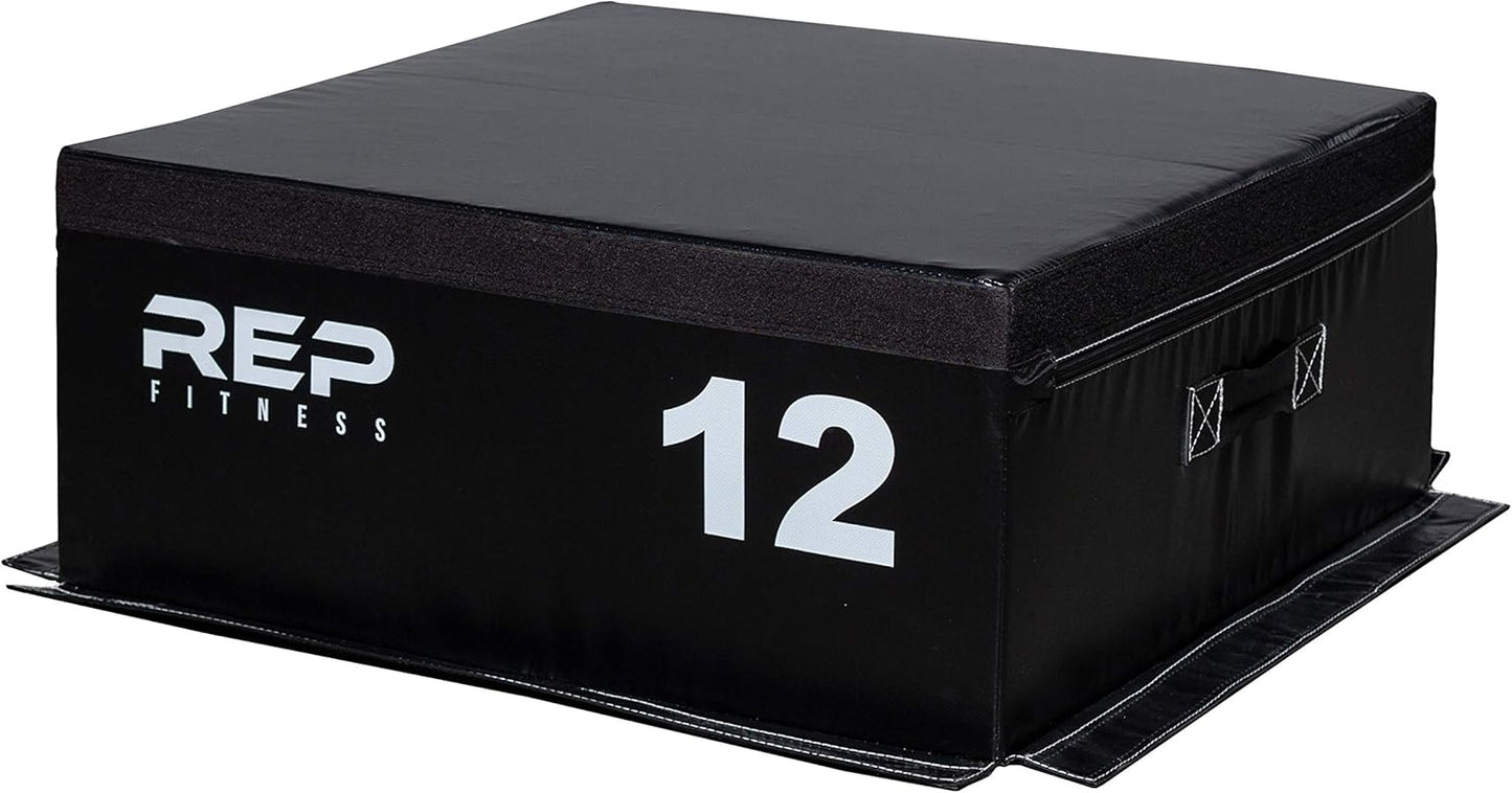 Stackable Soft Foam Plyo Box Set - Adjustable Jump Platform for Home Gym Workouts | Plyometric Training, HIIT, CrossFit