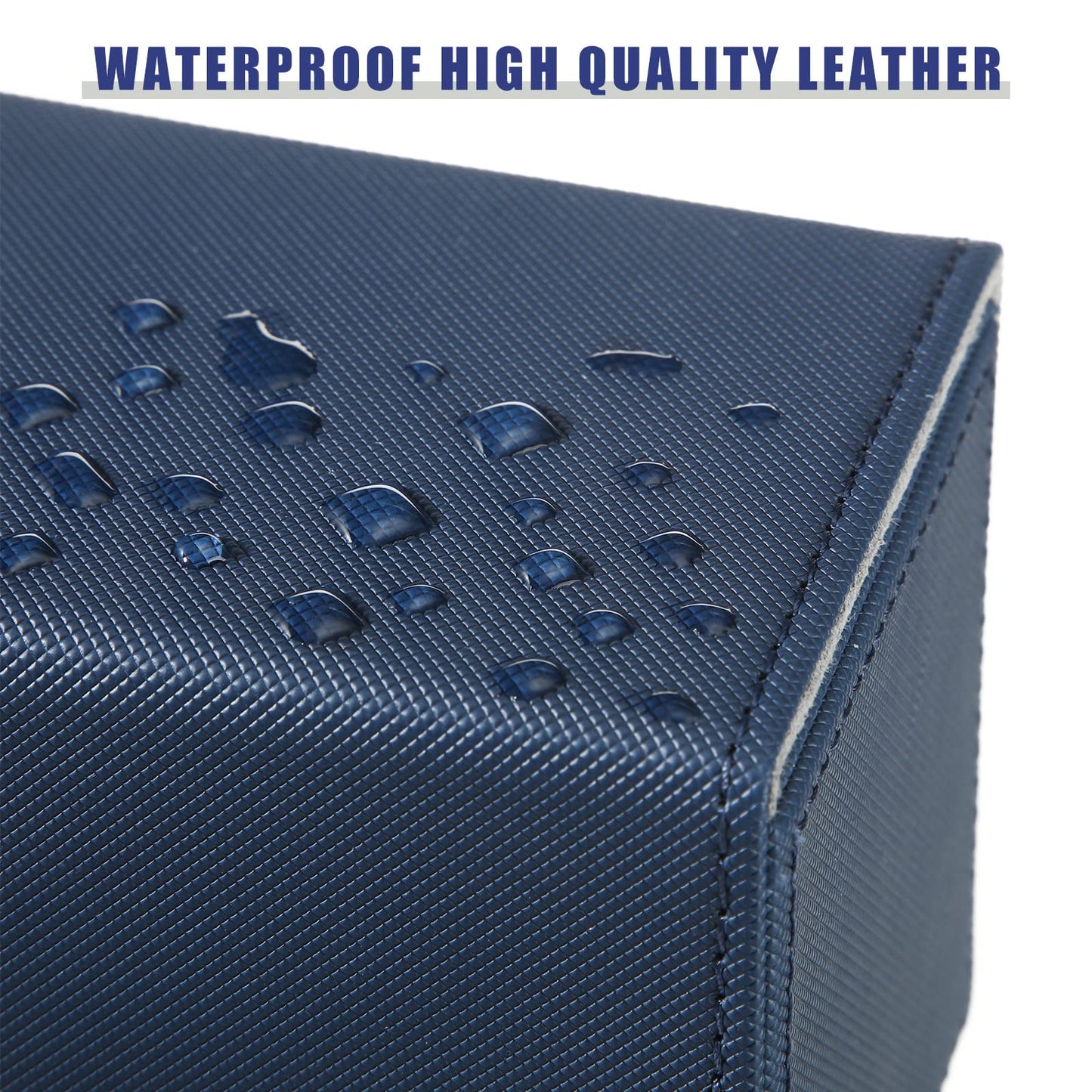 Weewooday 2 Boxes Leather Deck Card Boxes Large Size Fit 100 Plus Sleeved Cards Deck Game for Collectible Playing Compatible with Mtg Tcg(Horizontal,Green, Blue)