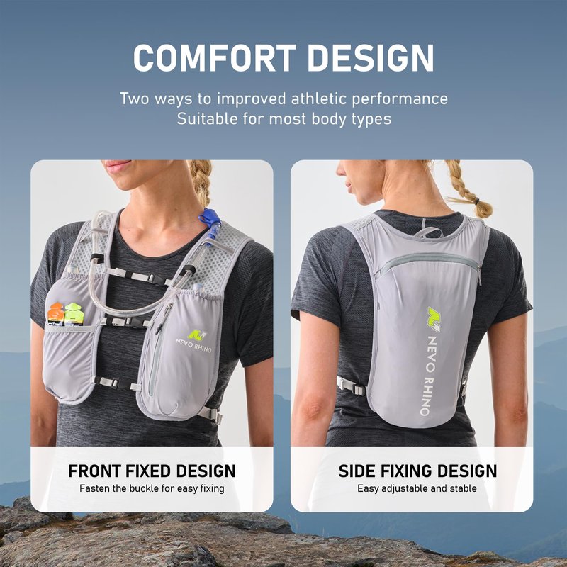 N NEVO RHINO Running Hydration Vest for Women 1.5L Water Bladder Backpack 5L Small -Lightweight Breathable Hydration Vest for Hiking Trail Running Cycling Marathon for Women