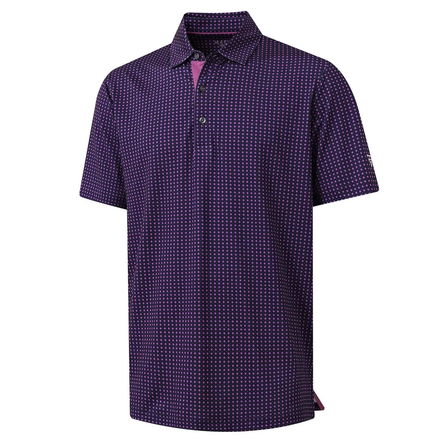 M MAELREG Mens Golf Shirt Short Sleeve Dry Fit Print Moisture Wicking Performance Patterns Collared Polo Shirt