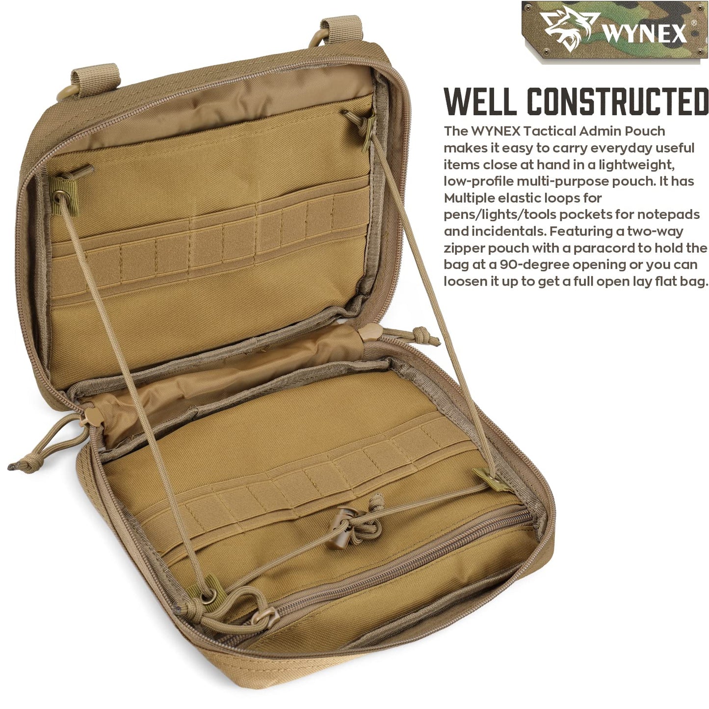 WYNEX Tactical Admin Molle Pouch, Medical EDC EMT Utility Bag Shell Design Attachment Pouches Hiking Belt Bags