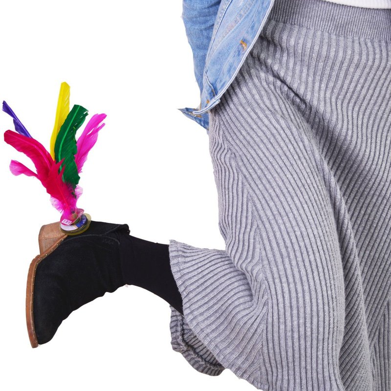 Baitaihem Kick Shuttlecock Chinese Jianzi Colorful Feather Foot Sports Outdoor Exercise (Style-B, 6 Pack)