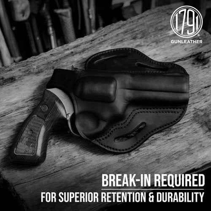 1791 Gunleather L & K Frame Revolver Holster, Leather Thumb Break Holster Fits Revolvers w. max 3" Barrel Length, Compatible with 3" inch Colt Python, Smith & Wesson 686, 66 Combat and 19