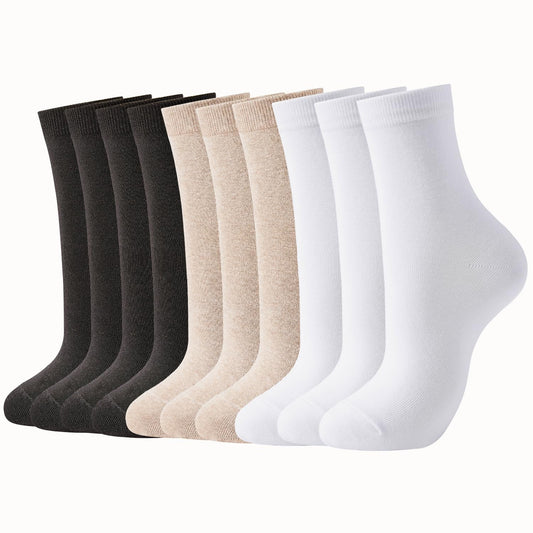 J-BOX Women's Cotton Crew Socks Above Ankle Socks, Lightweight Socks for Women Socks Multicolors Casual Socks