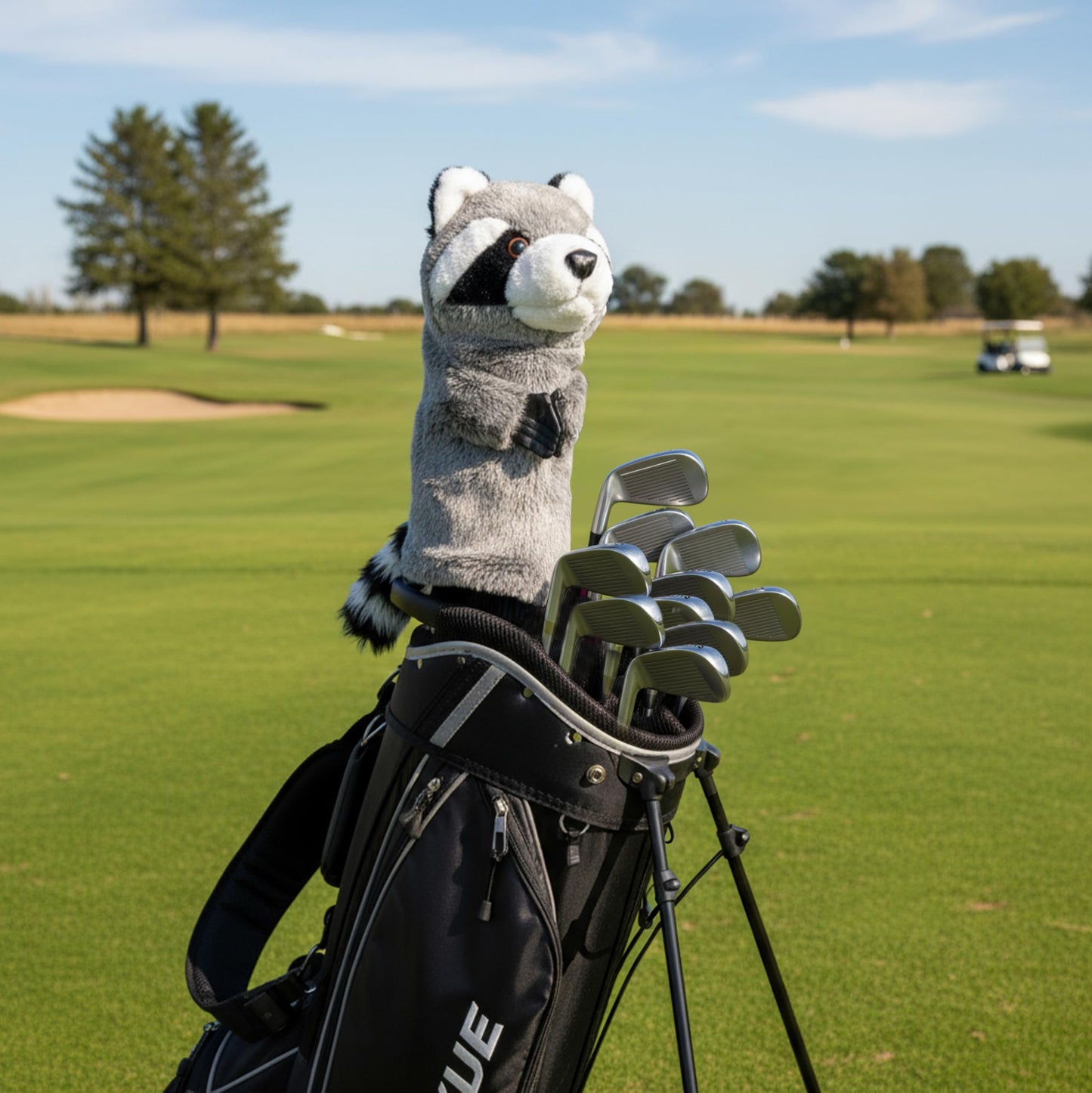 ProActive Sports, Animal Golf Club Head Covers, For Drivers, Cute Novelty Headcover for All Golfers, Plush Material & Clipping Technology, Add Style to Your Golf Bag, Stuffed Raccoon