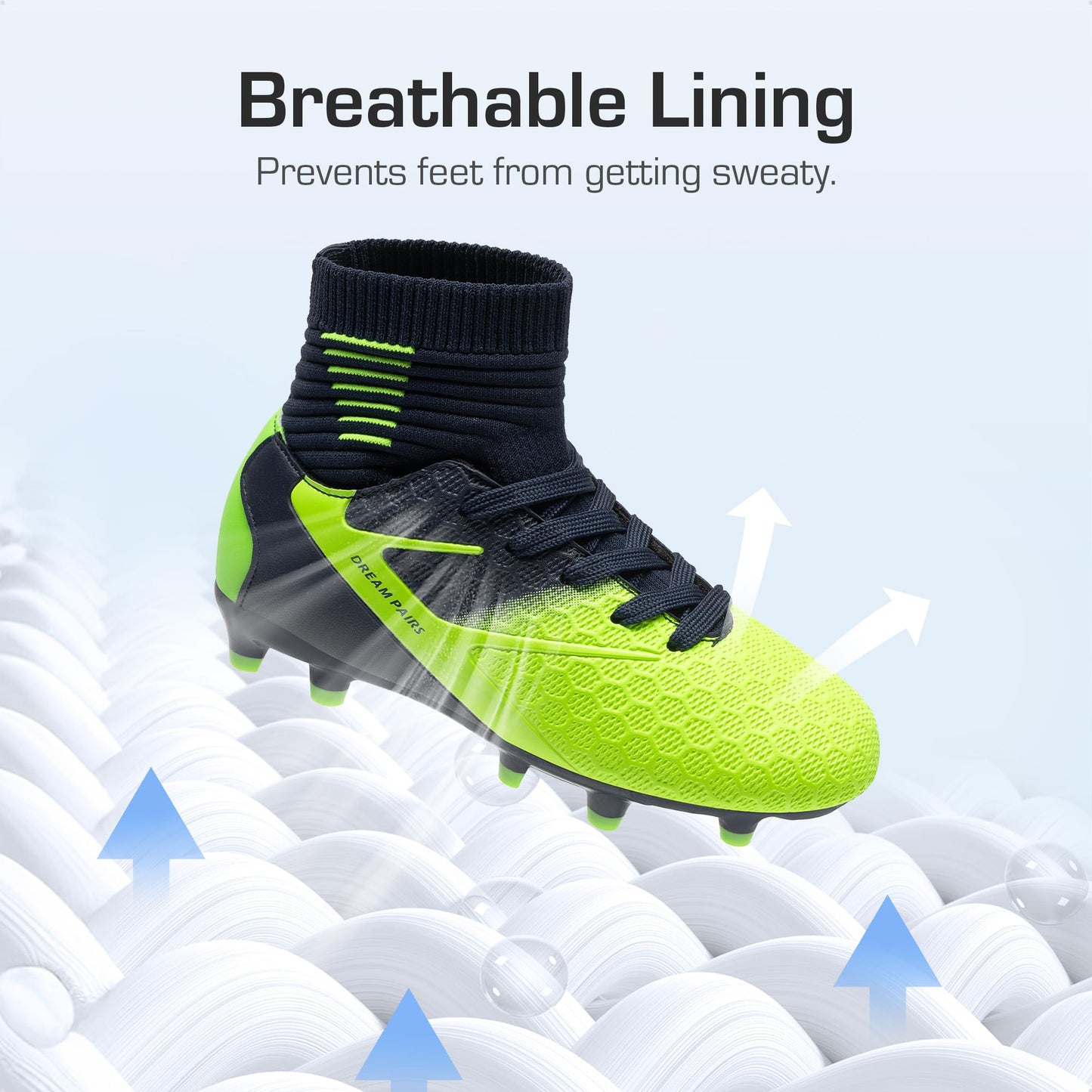 DREAM PAIRS Kids'Football Soccer Cleats,Dark/Blue/Neon/Green,13 Little Kid