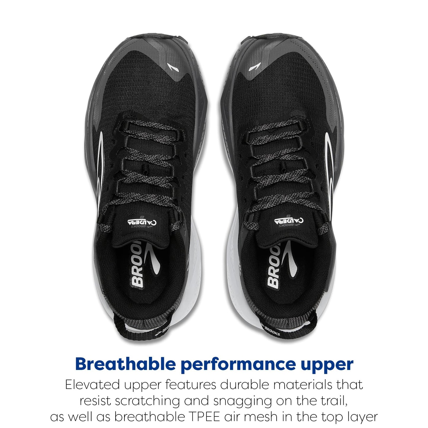 Brooks Men’s Caldera 8 Ultra Trail Running Shoe - Black/Blackened Pearl/White - 15 Medium