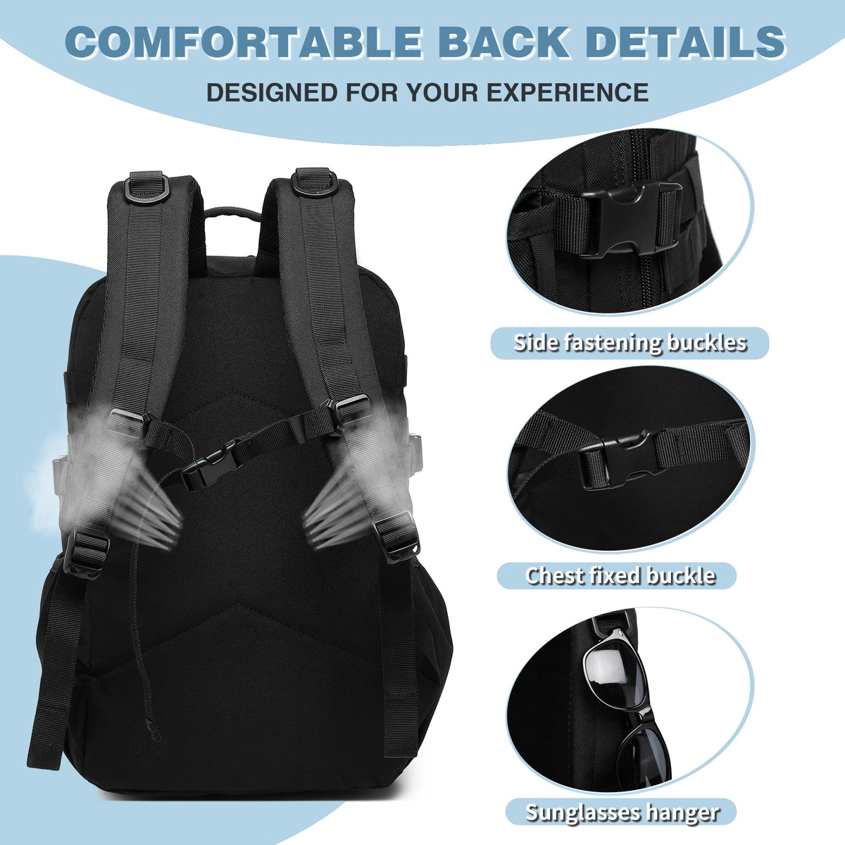 Wotony Tactical Backpack - Military waterproof backpack with multiple pockets and tactical gear for the outdoors (light coffee, 25L)