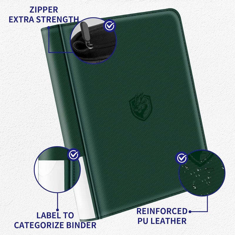 Toploader Binder - Holds 324 Toploaders | Waterproof PU Leather + Anti-Yellowing Inserts | Portable Card Storage for Sports & Game Cards