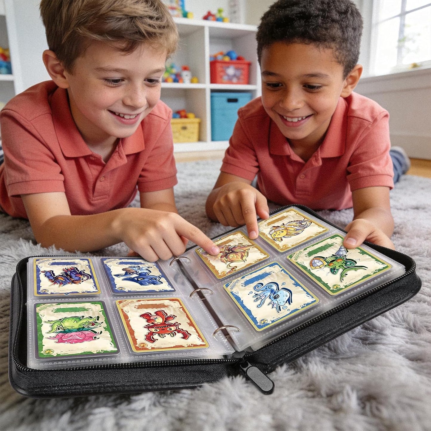 Trading Card Binder - Waterproof PU 400-Pocket Holder | Portable Zippered Album for MTG/TCG Collectibles