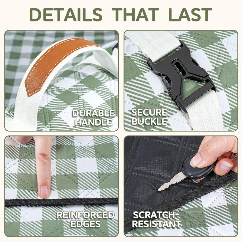 Genovega Waterproof Picnic Blanket Outdoor Camping Beach Mat Rug Extra Large Foldable Car Essential Roadtrip Gadget Accessories Glamping Tent Gear Must Haves Hiking Stuff Backpacking Necessities Gift