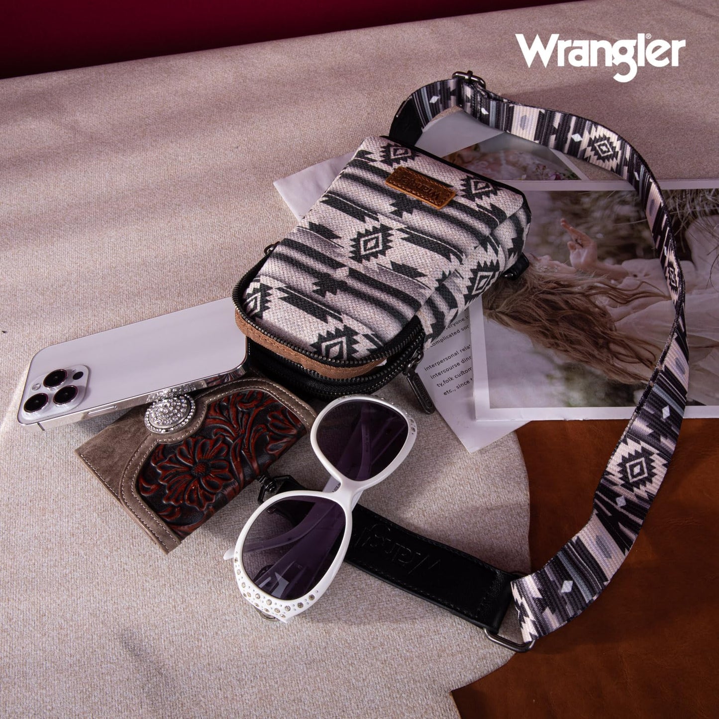 Wrangler Crossbody Bag Small Sling Bag for Women Aztec