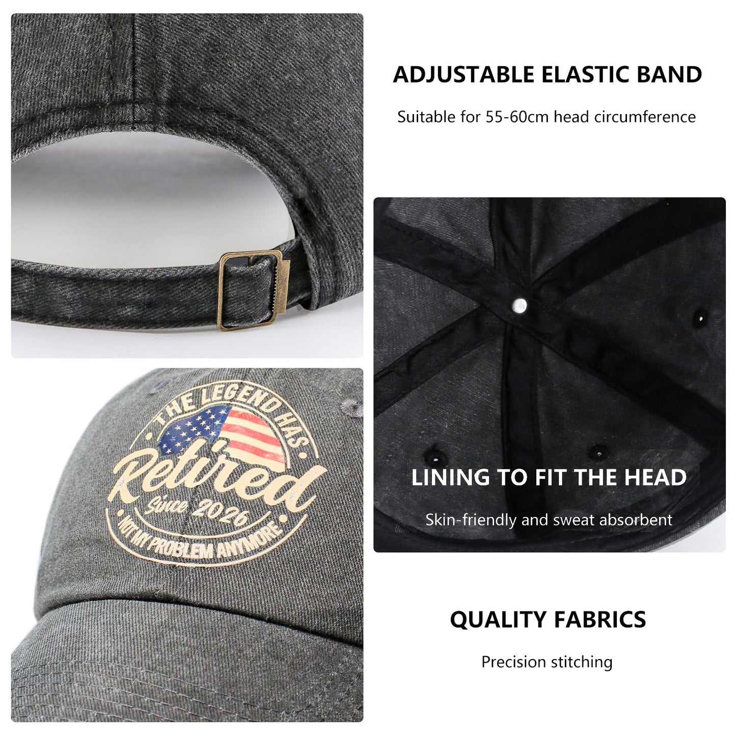 Retirement Gifts for Men 2026, Retired Hat for Men Women, Funny Retired Gifts Ideas, Cool Retirement Gift for Him Husband Boyfriend Dad Coworker, Adjustable Washed Cotton Retireds Baseball Caps Grey