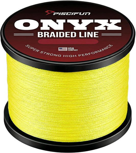 Onyx Braided Fishing Line - Abrasion Resistant, Zero Stretch, Low Memory | 6lb-150lb Options