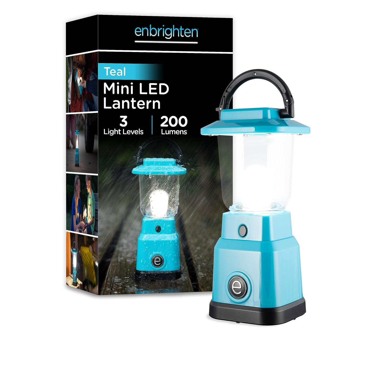 Enbrighten LED Mini Camping Lantern, Battery Powered, 200 Lumens, 40 Hour Runtime, 3 Modes, Night Light for Kids, Ideal for Hiking, Outdoors, Emergency, Snow, Hurricane and Storm