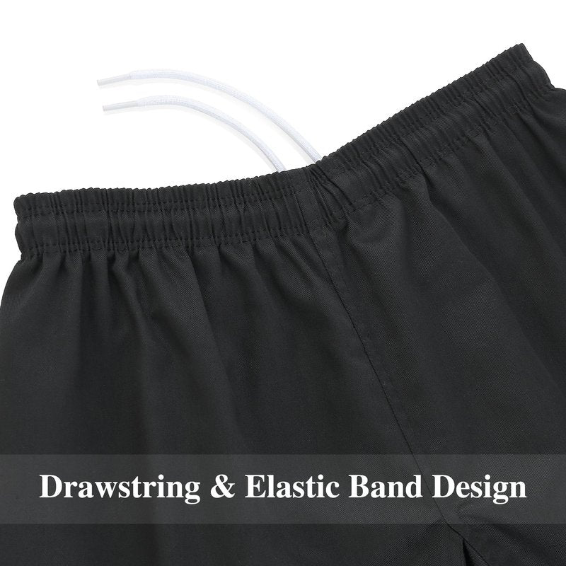 FitsT4 Sports Karate Pants 8oz Middleweight Elastic Waist Martial Arts Pants Perfect for Training or Competition Black, 3