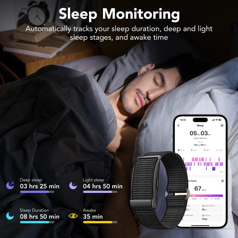 Ajblg Health Activity Fitness Trackers, 2025 Wearable Smart Bracelet, 120+ Sport Modes Smart Band, All-Day Continuous Heart Rate Blood Pressure Stress HRV Monitor, 24H Sleep Tracker with Free App