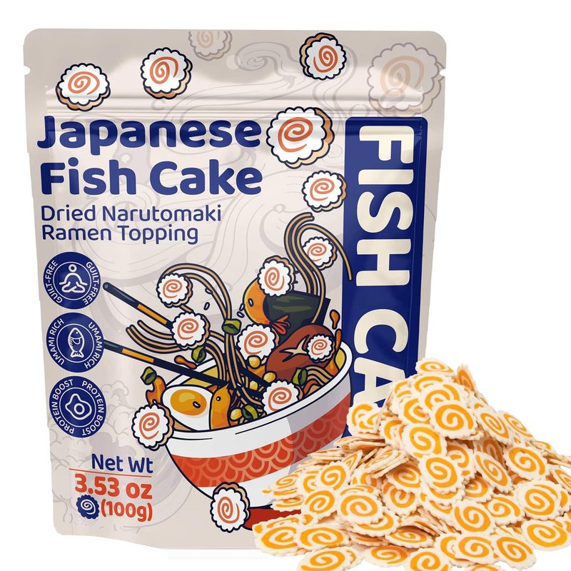3.53oz Freeze Dried Narutomaki Fish Cake - Big Narutomaki Japanese Ramen Topping, Instant Noodles, Udon, Soup, Camping Meals, Emergency Supplies, Asian Pantry Food