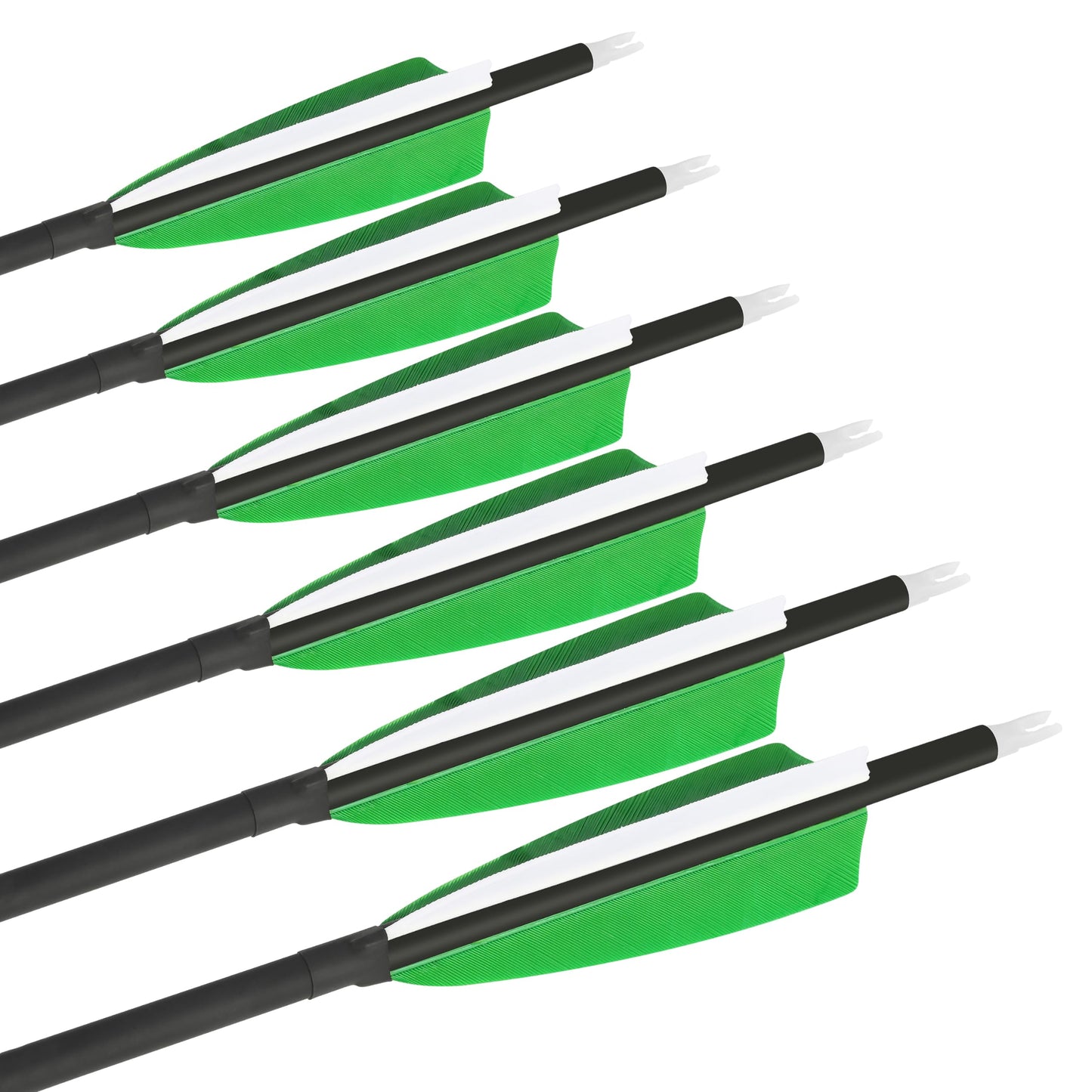 ZSHJGJR 30 Inch Archery Carbon Arrows Hunting Arrows with 4” Turkey Feather Target Practice Arrows Spine 500 for Compound & Recurve &Traditional Bow 6/12pcs (6 x Dark Green Arrows)