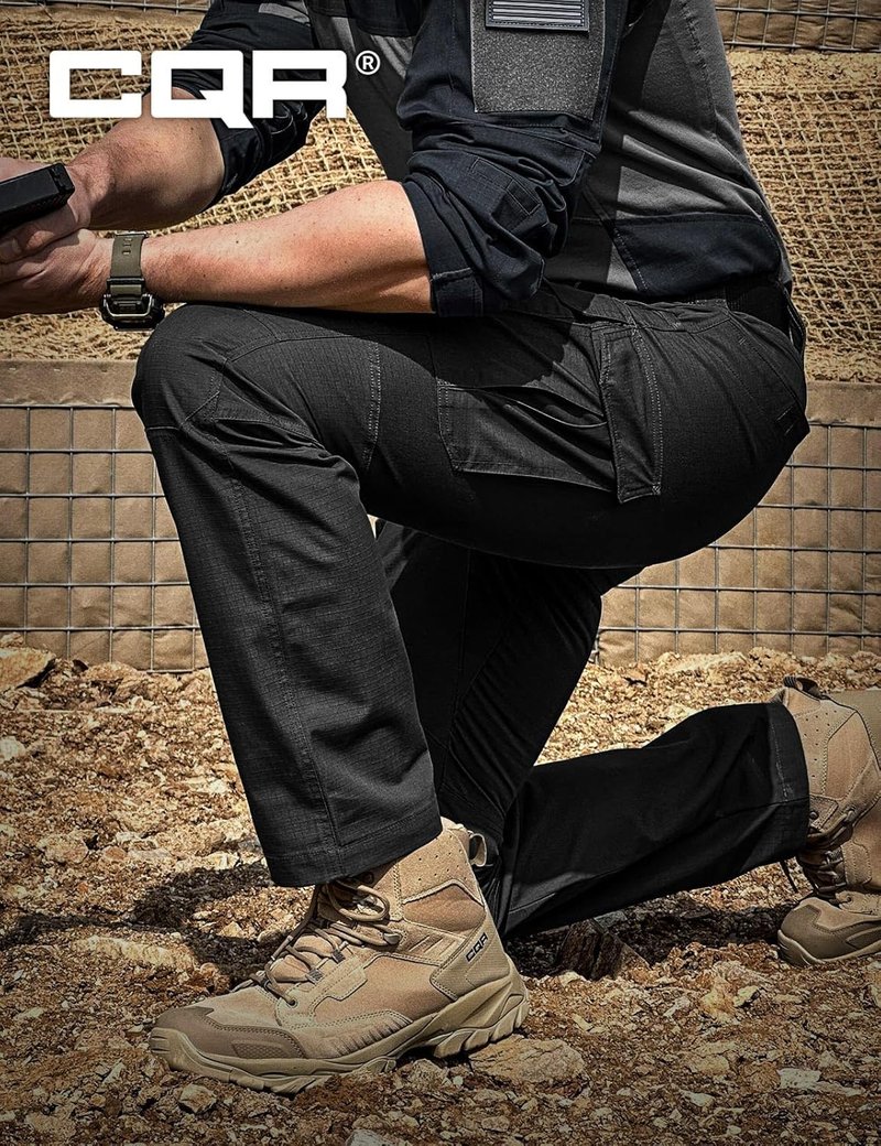 Men's Tactical Pants - Water Resistant Ripstop Cargo Design | Lightweight EDC Work & Hiking Wear