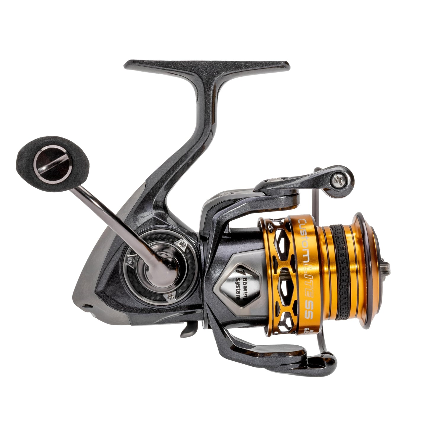 Lew’s Custom Lite 200 SS Spinning Fishing Reel, Size 200 Reel, 10+1 Bearings, 6.2:1 Gear Ratio, Tanso Tech Frame, Shallow Spool, Aluminum Speed Gears, Hybrid Carbon Drag, Reversible Retrieve, Gray
