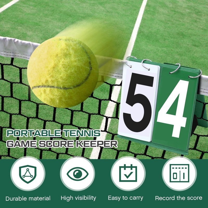 Sonwyoung 1 Pack Over Net Tennis Score Keeper Flip Scoreboards Portable for Volleyball Basketball Coaching Tennis Outdoor (Numbers 0-9,Green)