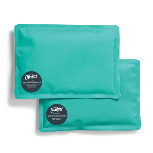 Fit & Fresh Cool Coolers 2 Pack Soft Ice for Lunch Bags, Flexible Stretch Nylon, Durable, Reusable Lunch Box Ice Packs, Ice Packs for Lunch Boxes, Reusable Freezer Packs, Easy to Clean, Teal