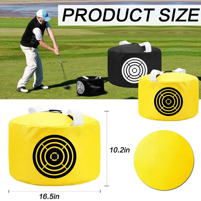 VEASAERS Golf Impact Bags Power Smash Hitting Bag with Arm Band Upgrade Swing Trainer Training Aids Waterproof Durable for Men Women (Yellow)