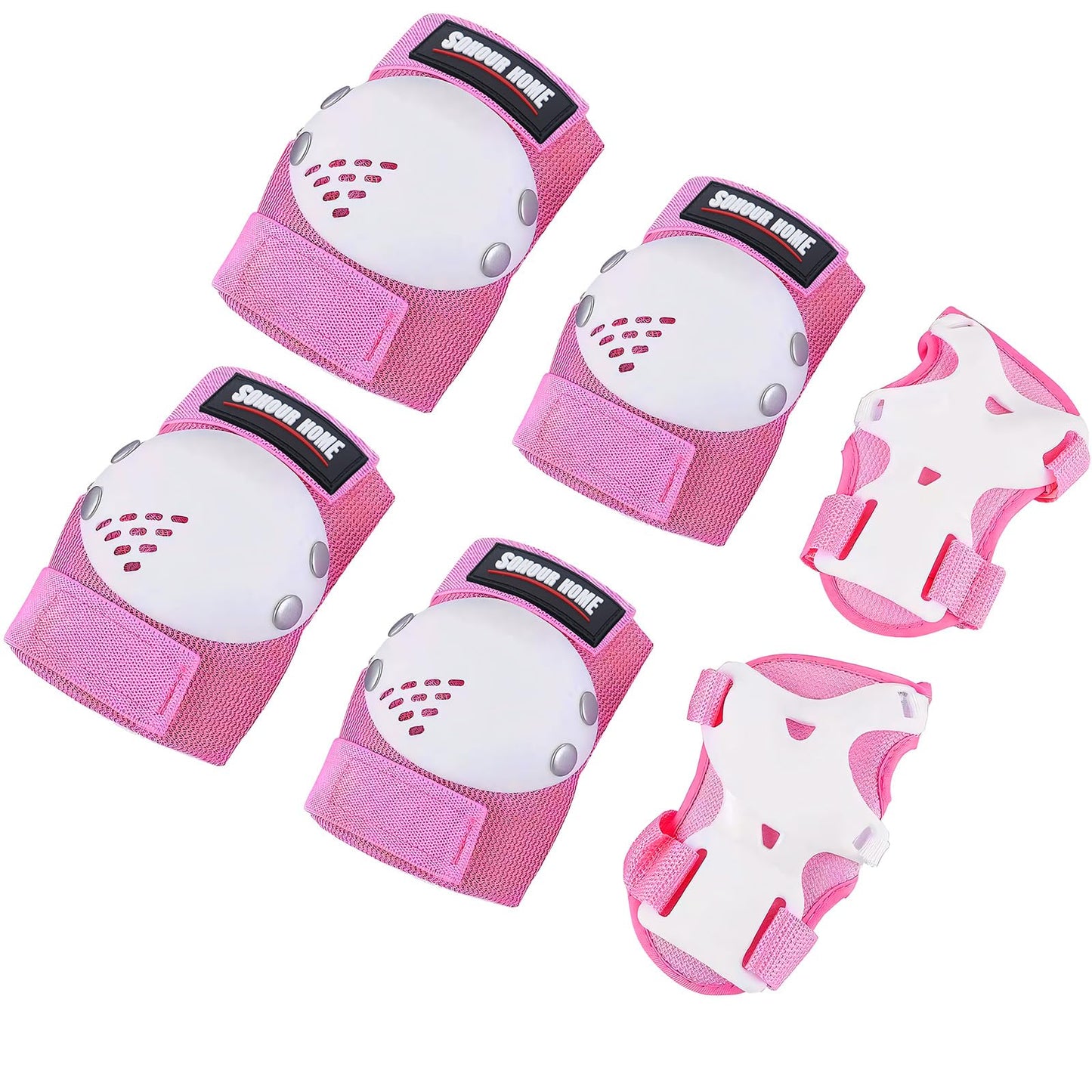 SOHOUR HOME Kids/Youth Knee Pads Elbow Pads Wrist Guards 3 in1Protective Set, for 3-15 Years Child Roller Skates, Cycling, Inline Skating, Skateboard, BMX Bike, Balance Bike, Scooter Riding Sports