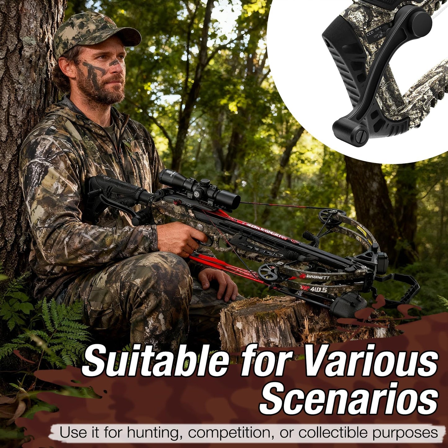 SZRLDZSW BAR20020 Crank Cocking Device for Barnett Series Crossbow, Ambidextrous, Reduce Cocking Resistance 93%, Hunting Made Easy,Hunting Essentials Auxiliary Drawing Device