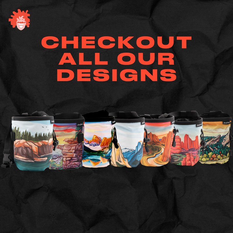 GNARLY DOOD Yosemite Rock Climbing Chalk Bag | for Outdoor, Gym, & Bouldering | Adjustable Waist Belt, Durable Drawstring Closure, & Zippered Pocket