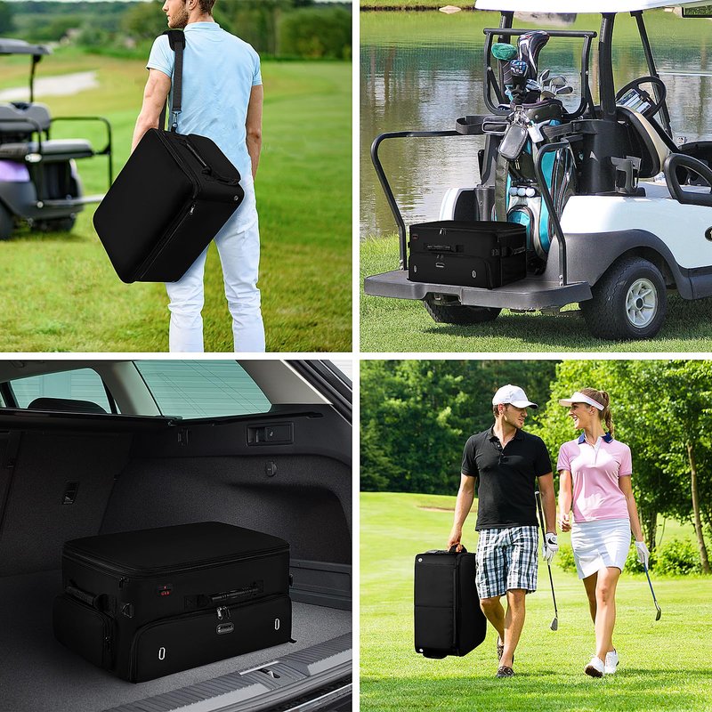Mogplof Extra Large 2 Layer Golf Trunk Organizer, Golf Gifts for Men Golfers, 20"x 14"x 10" Water-resistant Car Durable Golf Organizer for 2 Pair Shoes, Balls, Tees, Clothes, Gloves, Accessories