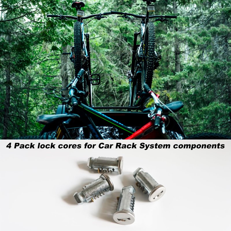 JXSDFP 4 Pack Lock Cores Compatible with Thule Roof Racks Components, Includes 4 Cores, 2 Keys and A Control Key (4 Pack)