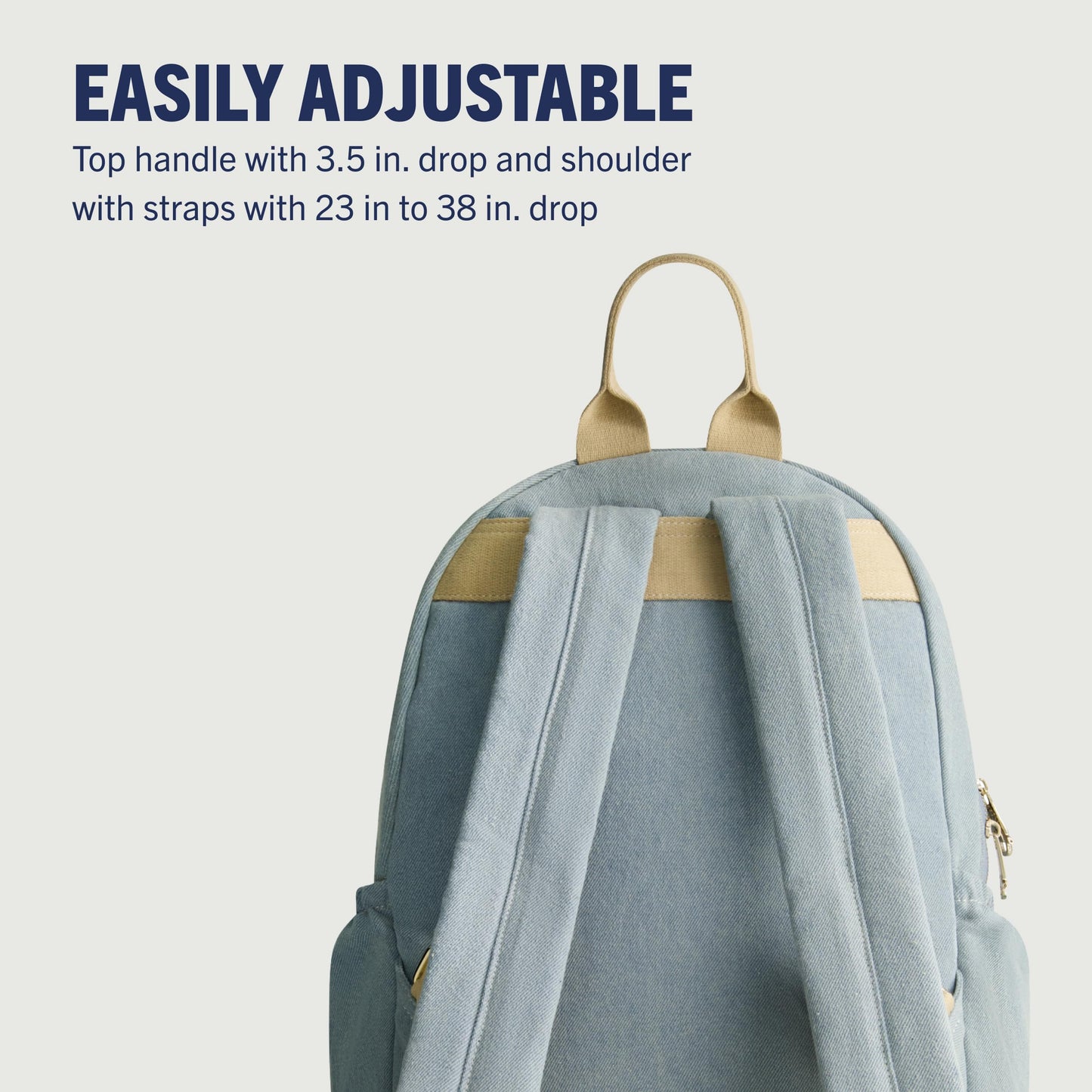 True Religion Backpack, Horseshoe Logo and Zip Pockets Travel Bag, Denim