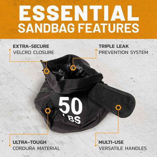 Strongman Sandbag for Working Out [Bells of Steel] Fitness Sand Bag Sacks, Commercial and Home Gym Sand Bags for Weight Training with Handles for Workout - 150 lb