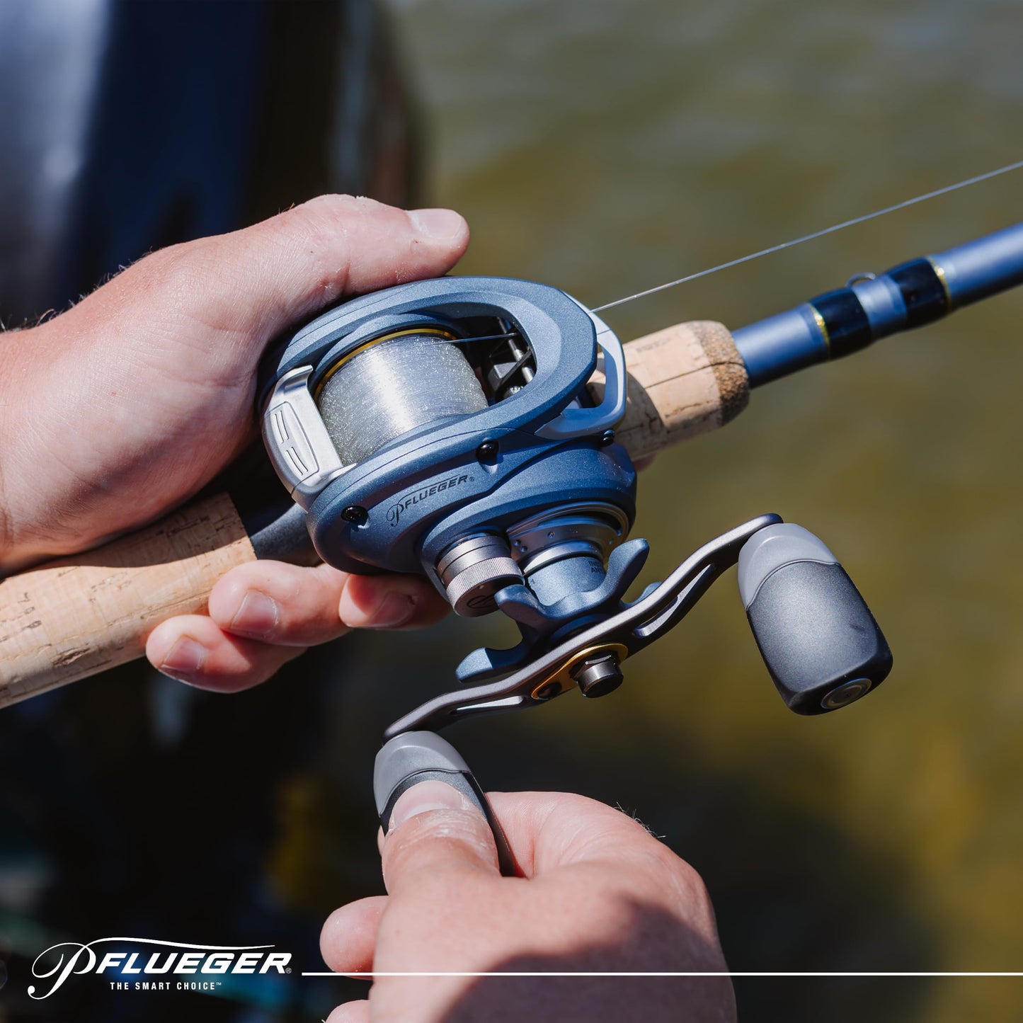 Pflueger President Baitcast Low Profile Reel, Freshwater Fishing Reel, Left Handle Position, Graphite Construction, Multi Disc Star Drag System