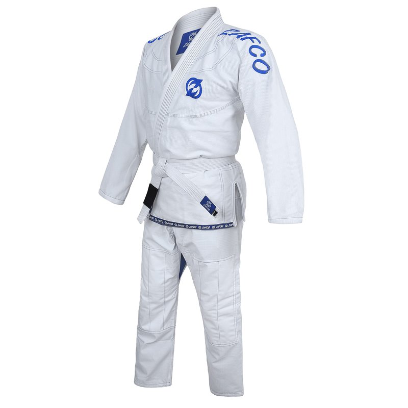 Zafco Sports Brazilian Jiu Jitsu Gi BJJ Gi for Men & Women Grappling gi Uniform Kimonos Light, Preshrunk, with White Belt (White, A3)