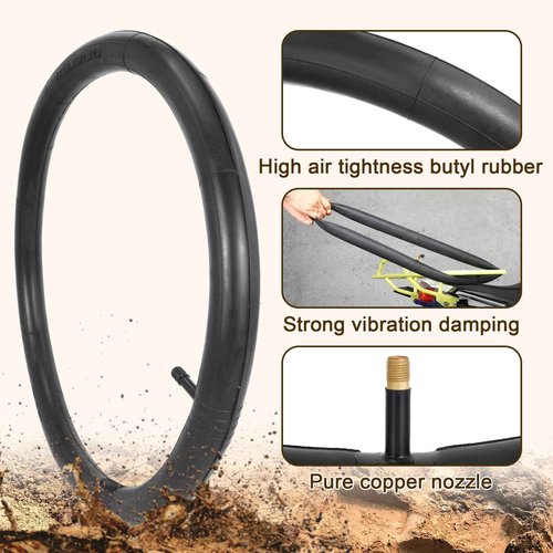 RUHUO 2Sets 18x1.95 Bike Tires and Tubes, Puncture Resistant Off-Road Folding Bicycle Tire Sets 50-355 Compatible with E-Bike Mountain Bike MTB Bicycle All-Terrain Directional Tread, White Color