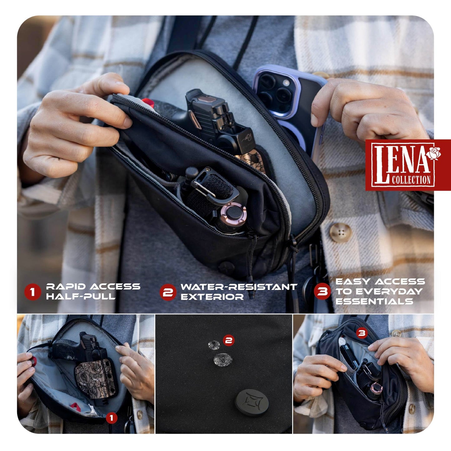 Vertx Everyday Tactical Fanny Pack 2.0-100% Nylon Fanny Pack for Men and Women with CCW-Ready Design and Rapid Access Tab - It's Black - 2L