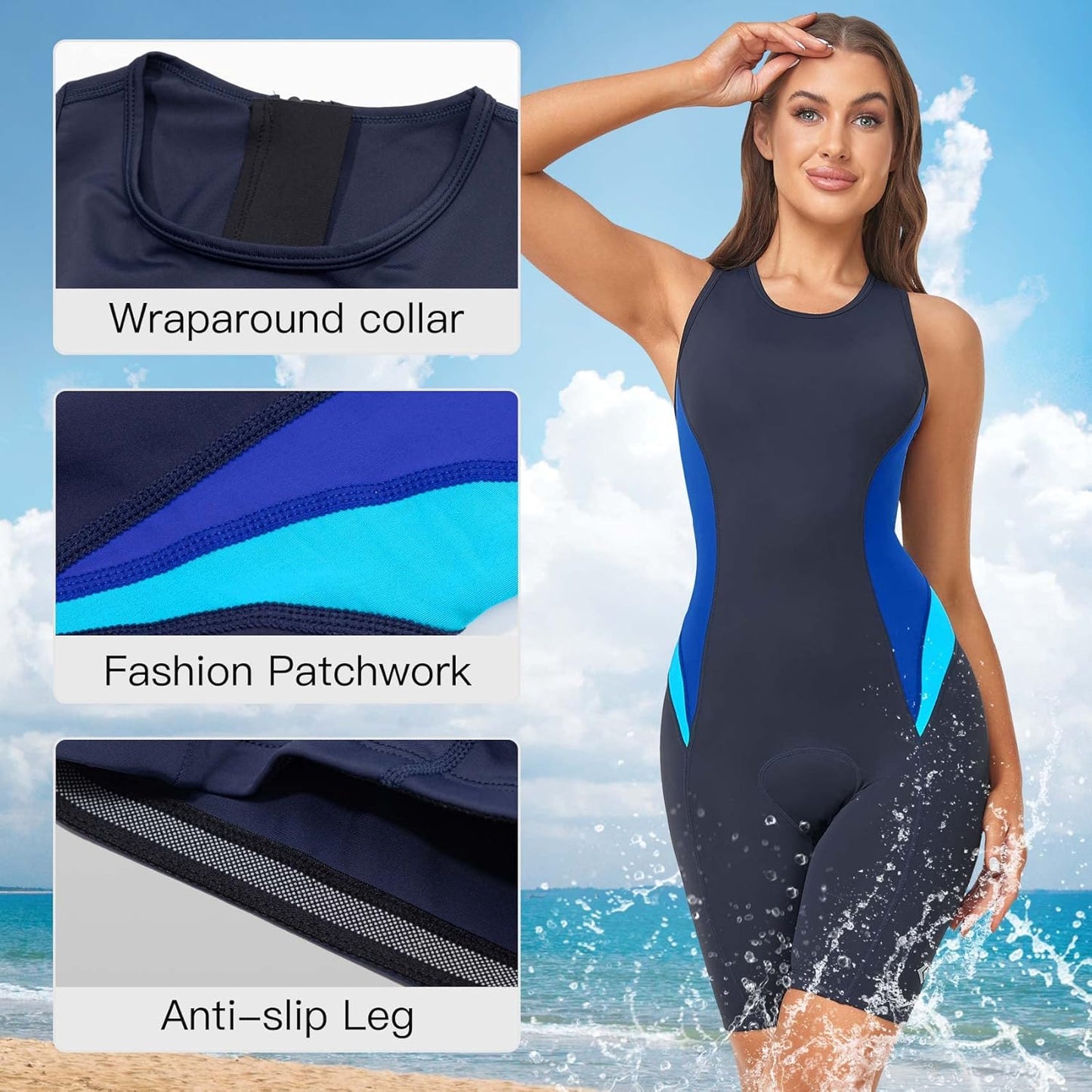 Women's Triathlon Suit - One-Piece Sleeveless Quick-Dry Tri-Suit with 3D Padded Design | Slimming Athletic Swimwear