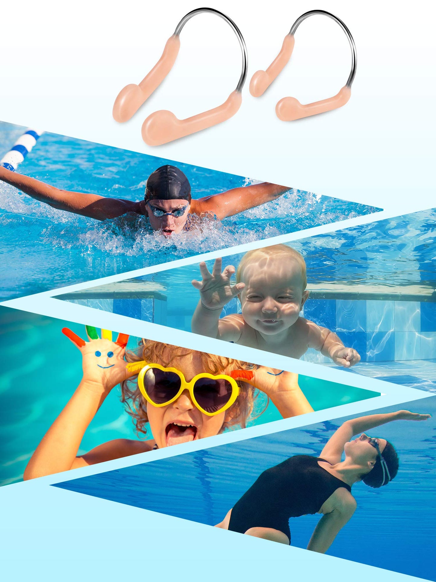 Swimming Nose Clip Competition Protector Nose Plugs for Swimming for Adults Kids Using, Beige